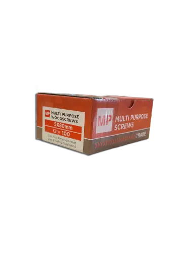 5mm x 80mm Box 100 Multi Purpose Screws ZYP