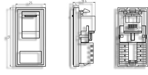 Knightsbridge White CAT5 RJ45 Outlet Module 25x50mm (5090006) - EpicCentre Supply Ltd