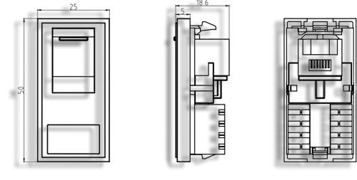 Knightsbridge White CAT6 RJ45 Outlet Module 25x50mm (5090008) - EpicCentre Supply Ltd