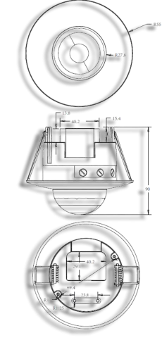 Knightsbridge IP20 Wide Range 360' PIR Sensor - Recess Mounting (5040001) - EpicCentre Supply Ltd