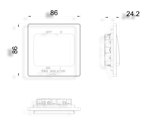 BG Evolve 10A Matt Grey Fan Isolator Switch Triple Pole (5070058) - EpicCentre Supply Ltd