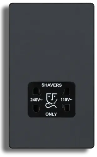 BG Evolve Matt Grey Dual Voltage Shaver Socket