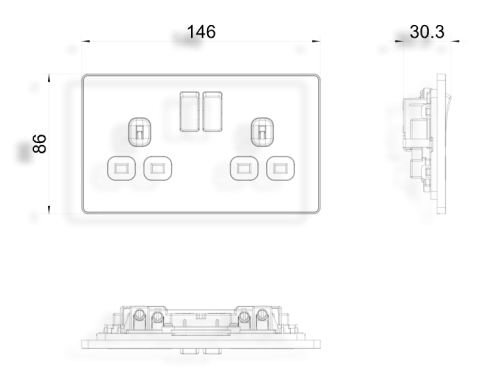 BG Evolve 13A Matt Grey Power Socket Double Switched (5070044) - EpicCentre Supply Ltd