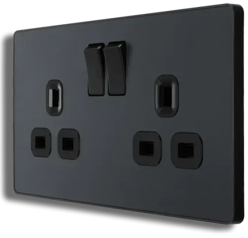 BG Evolve 13A Matt Grey Power Socket Double Switched (5070044) - EpicCentre Supply Ltd