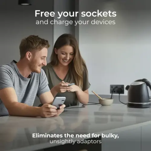 BG Evolve 13A Matt Grey Power USB Socket Double Switched (5070045) - EpicCentre Supply Ltd