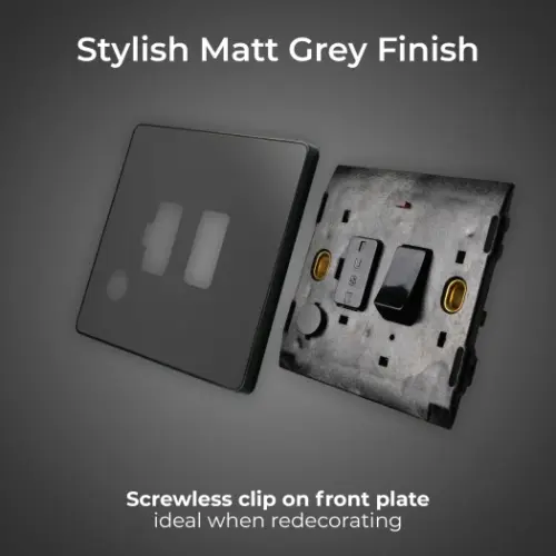 BG Evolve 13A Matt Grey Switched Fused Connection Unit (5070049) - EpicCentre Supply Ltd