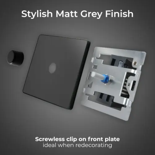 BG Evolve Blck Trailing Edge Led 200w Double Dimmer Switch 2-way (5070056) - EpicCentre Supply Ltd