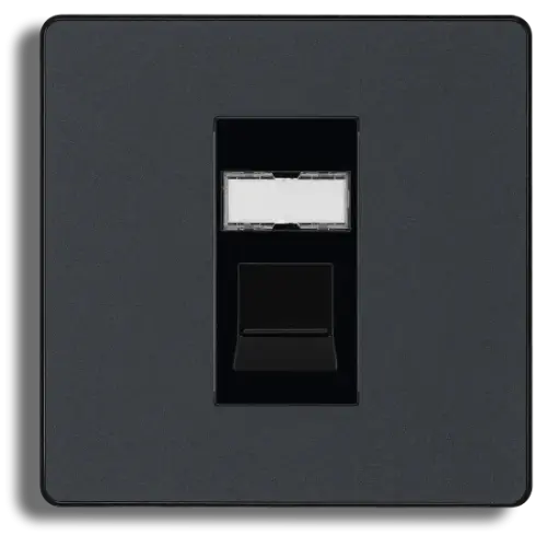 BG Evolve Matt Black Single RJ45 Telephone Socket