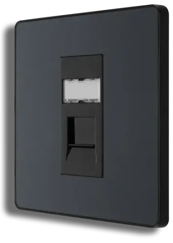 BG Evolve Matt Black Single RJ45 Telephone Socket (5070046) - EpicCentre Supply Ltd