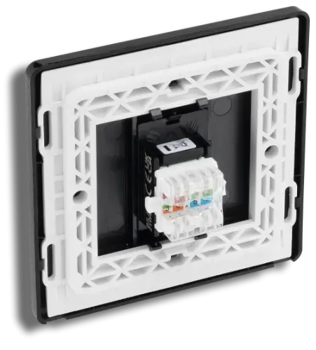 BG Evolve Matt Black Single RJ45 Telephone Socket (5070046) - EpicCentre Supply Ltd