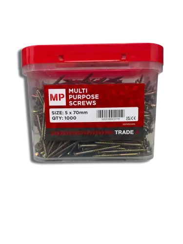 5 x 70mm Tub 1000 Multi Purpose Screws
