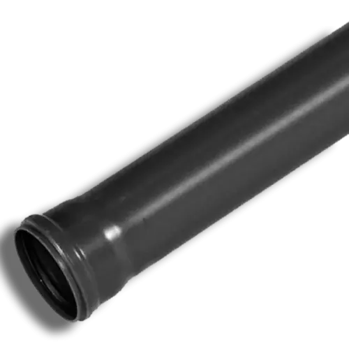 Pushfit Soil Single Socket Pipe Black 110mm x 3m