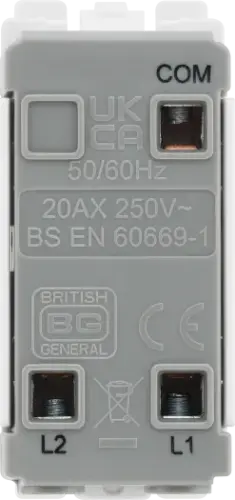 BG Evolve Grid Black 20Amp 20AX 2 Way 1 Pole Switch Module (5070054) - EpicCentre Supply Ltd