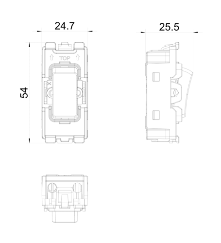 BG Evolve Grid Black 20Amp 20AX 2 Way 1 Pole Switch Module (5070054) - EpicCentre Supply Ltd