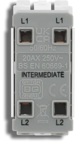 BG Evolve Grid Black 20Amp20AX Intermediate 1 Pole Switch Module (5070055) - EpicCentre Supply Ltd