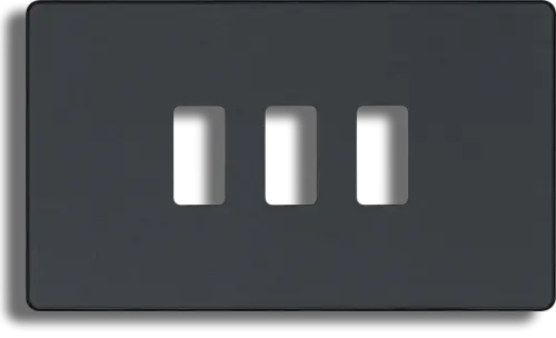 BG Evolve Matt Grey Grid Front Plate 3 Gang
