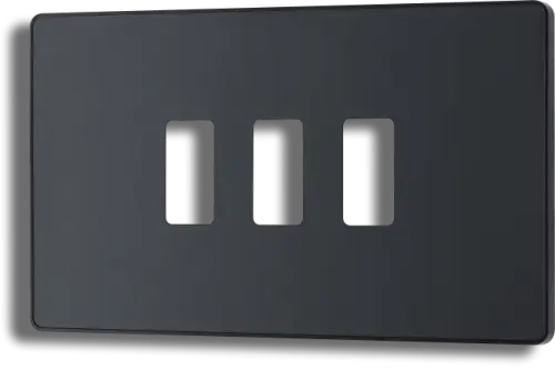 BG Evolve Matt Grey Grid Front Plate 3 Gang (5070053) - EpicCentre Supply Ltd