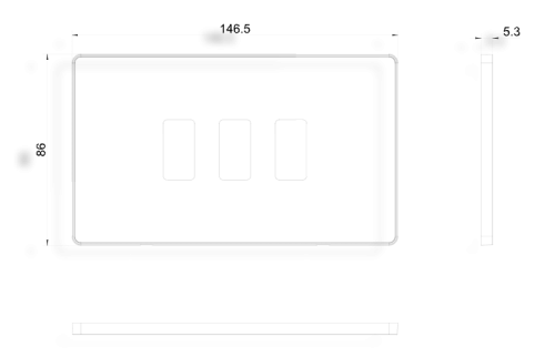 BG Evolve Matt Grey Grid Front Plate 3 Gang (5070053) - EpicCentre Supply Ltd