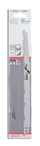 Bosch S1531L Sabre Saw Blade For Wood/PVC PK5 (7510061) - EpicCentre Supply Ltd