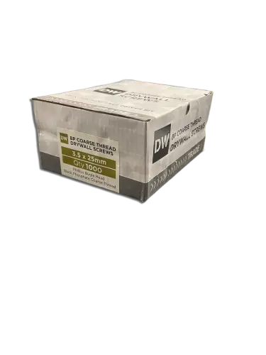 3.5 x 25 PK 1000 DW Coarse Thread Drywall Screws BLK
