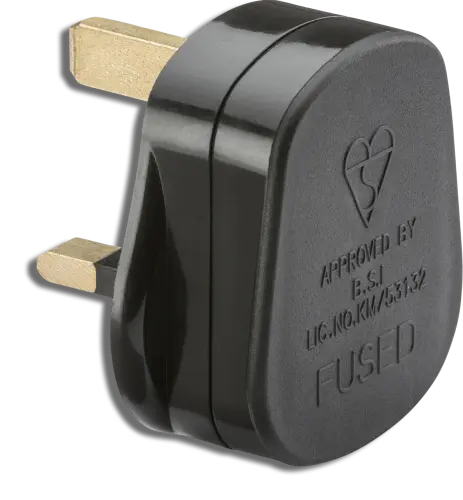 Knightsbridge 13A Plug Top with 13A Fuse Black