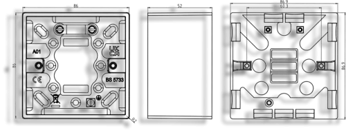 Knightsbridge Pattress Box 1 Gang 47mm (5180004) - EpicCentre Supply Ltd