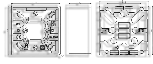 Knightsbridge Pattress Box 1 Gang 35mm (5180003) - EpicCentre Supply Ltd