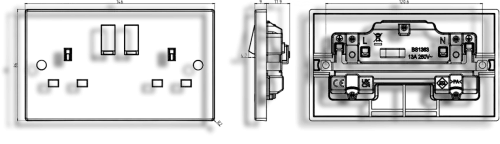 Knightsbridge Square Edge 13A 1 Gang DP Switched Socket (5090002) - EpicCentre Supply Ltd