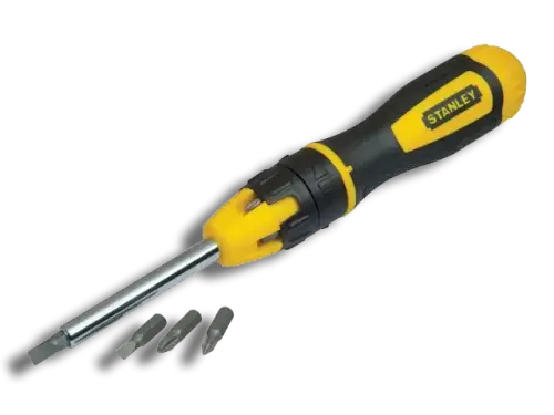 Stanley Multibit Ratchet Screwdriver with 10 Bits (7220001) - EpicCentre Supply Ltd