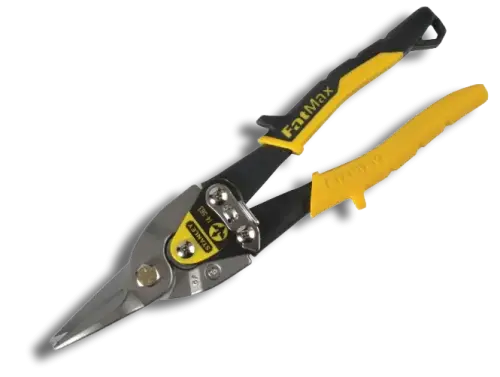 Stanley Yellow Aviation Snips & Holster Straight Cut 250mm