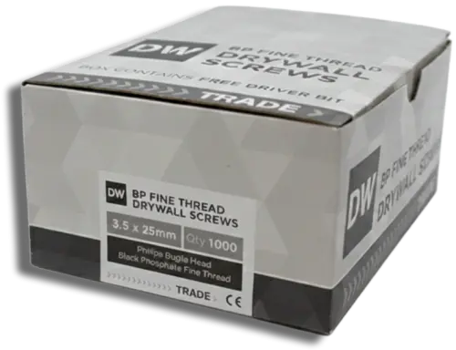 SAMAC DW Fine Thread Drywall Screws Black 3.5 x 25 PK 1000