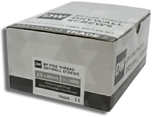 SAMAC DW Fine Thread Drywall Screws Black 3.5 x 45 PK 1000