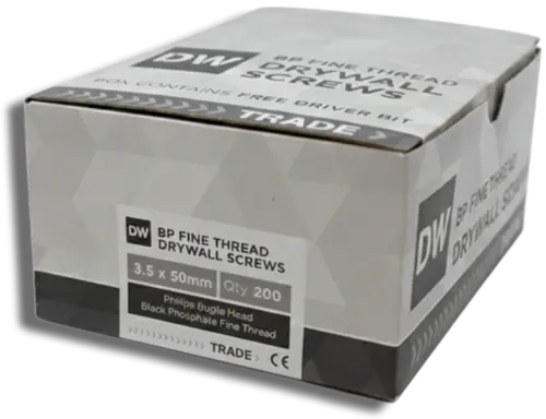 SAMAC DW Fine Thread Drywall Screws Black 3.5 x 50 PK 200