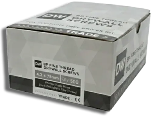 SAMAC DW Fine Thread Drywall Screws Black 4.2 x 75 PK 500