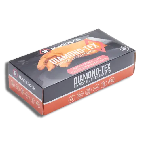 Diamond-Tex 8 (M) Disposable Nitrile Gloves PK 50