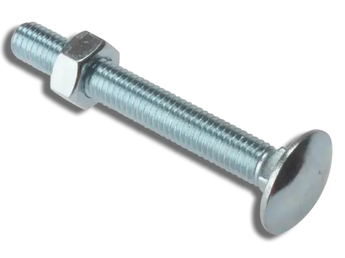 M8 x 110mm Box100 FF Carriage Bolt & Nut ZP