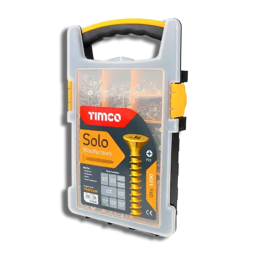 Mixed Tray 1200 Solo Double Countersunk Yellow Screws