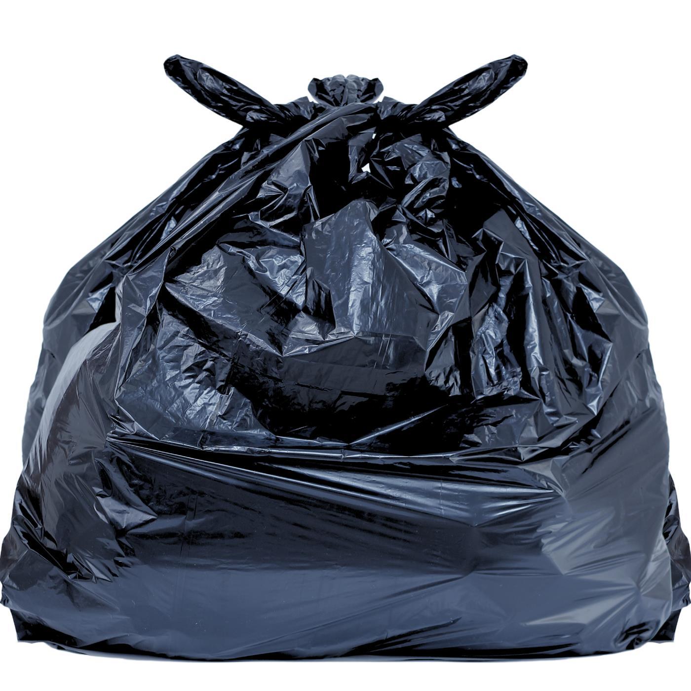240L Black Light Duty Wheelie Bin Liner PK100