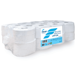Focus Professional Micro Mini Toilet Roll White 2 Ply 120m 42mm Core – Case of 24 Rolls