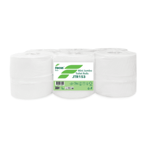 Focus ECO Mini Jumbo Toilet Roll White 2 Ply 150m 76mm Core – Case of 12 Rolls