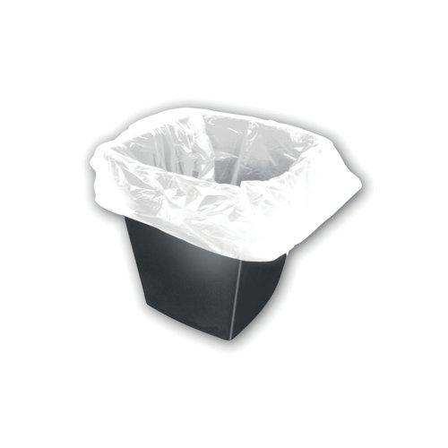 2Work Heavy Duty Square Bin Liners 30 Litre White (Pack of 500)