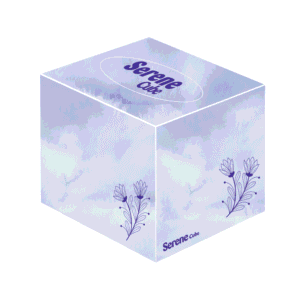 Serene Cube Facial Tissues White 2 Ply 70 Sheets 200mm x 195mm – Case of 24 Boxes