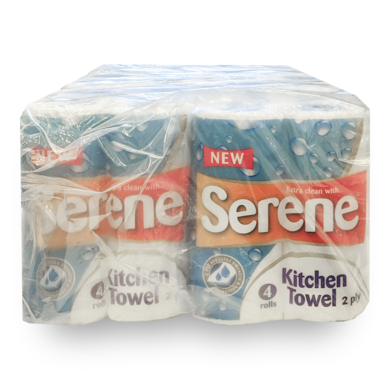 Serene Kitchen Towel White 2 Ply 44 Sheets / 10m – Case of 24 Rolls