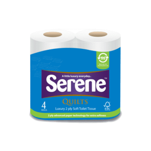 Serene Quilts Toilet Roll White 2 Ply 200 Sheets – Case of 40 Rolls