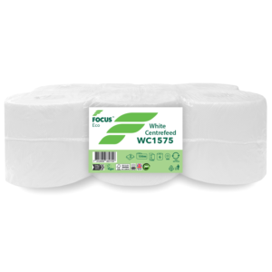 Focus ECO White Centrefeed Roll 2 Ply 75mm x  150m Flat Sheet – Case of 6 Rolls