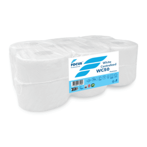 Focus ECO White Centrefeed Roll 2 Ply 50m Laminated Embossed – Case of 6 Rolls