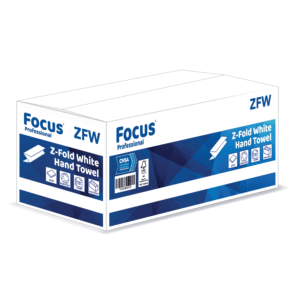 Focus Professional White Z-Fold Hand Towels 2 Ply 230mm x 210mm – Case of 3000 Towels