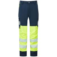 WINSWELL Leo EcoViz Womens Stretch Cargo Trouser - Yellow / Navy