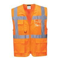 C376 - Athens Hi-Vis Mesh Executive Vest Orange - DHL Logo