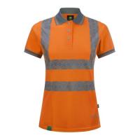 Beeswift Ewear recyclable womens hi vis s/s polo shirt orange